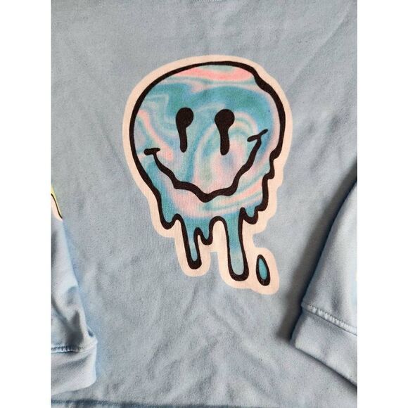 Orderplus oversized light blue smiley drip face size SMALL - Picture 2 of 4